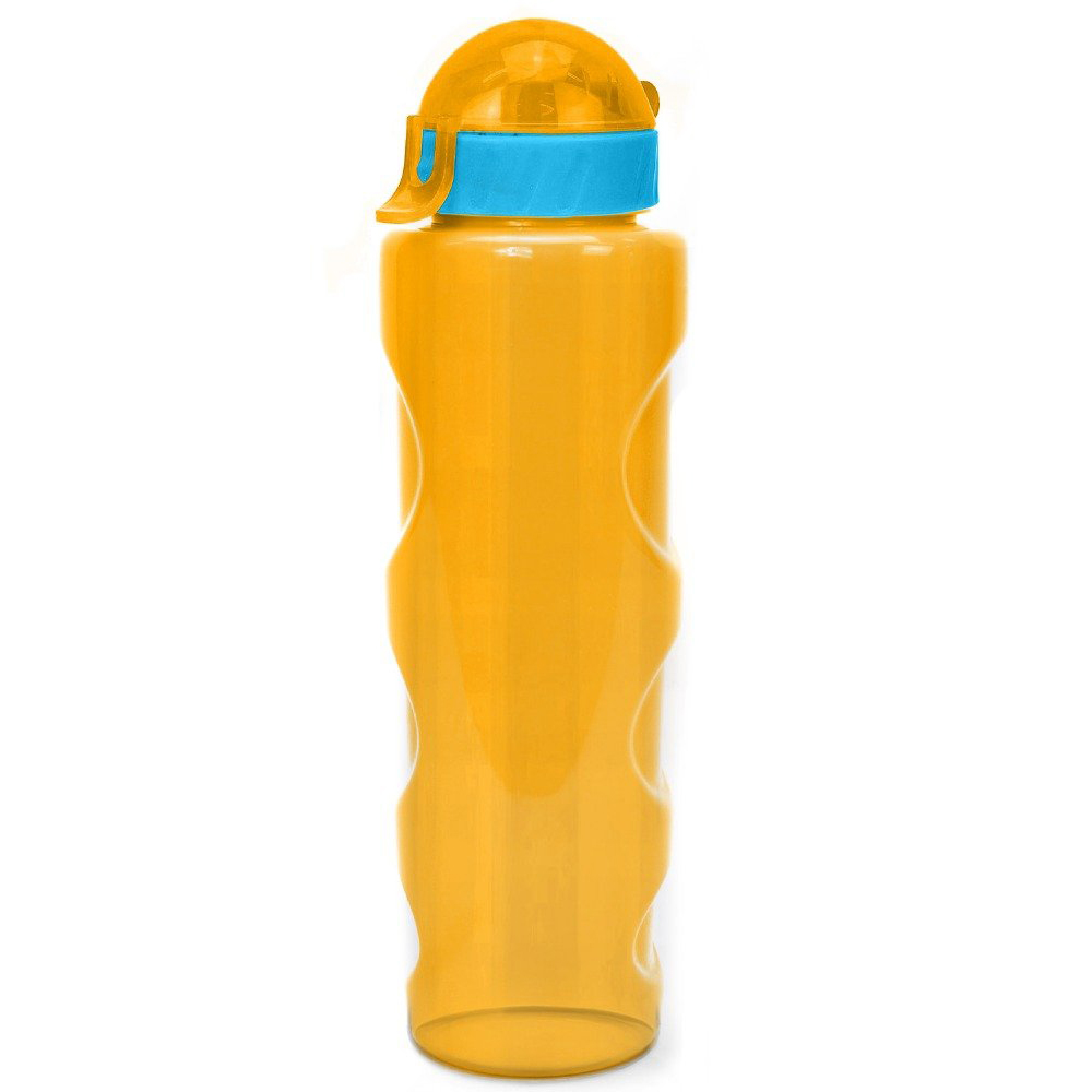 Бутылка для воды LIFESTYLE со шнурком, 700 ml., anatomic, прозрачно/желтый КК0161