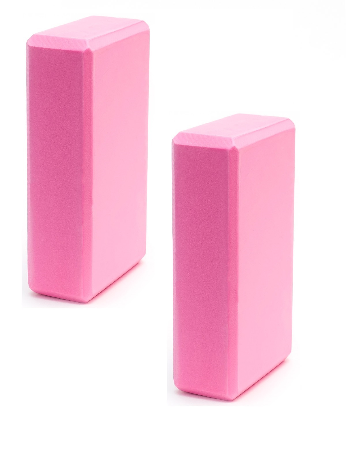 Набор йога блоков полумягких 2 штуки 22,3х15х7,6см Sportex из вспененного ЭВА (E40573) BE300-3 розовый