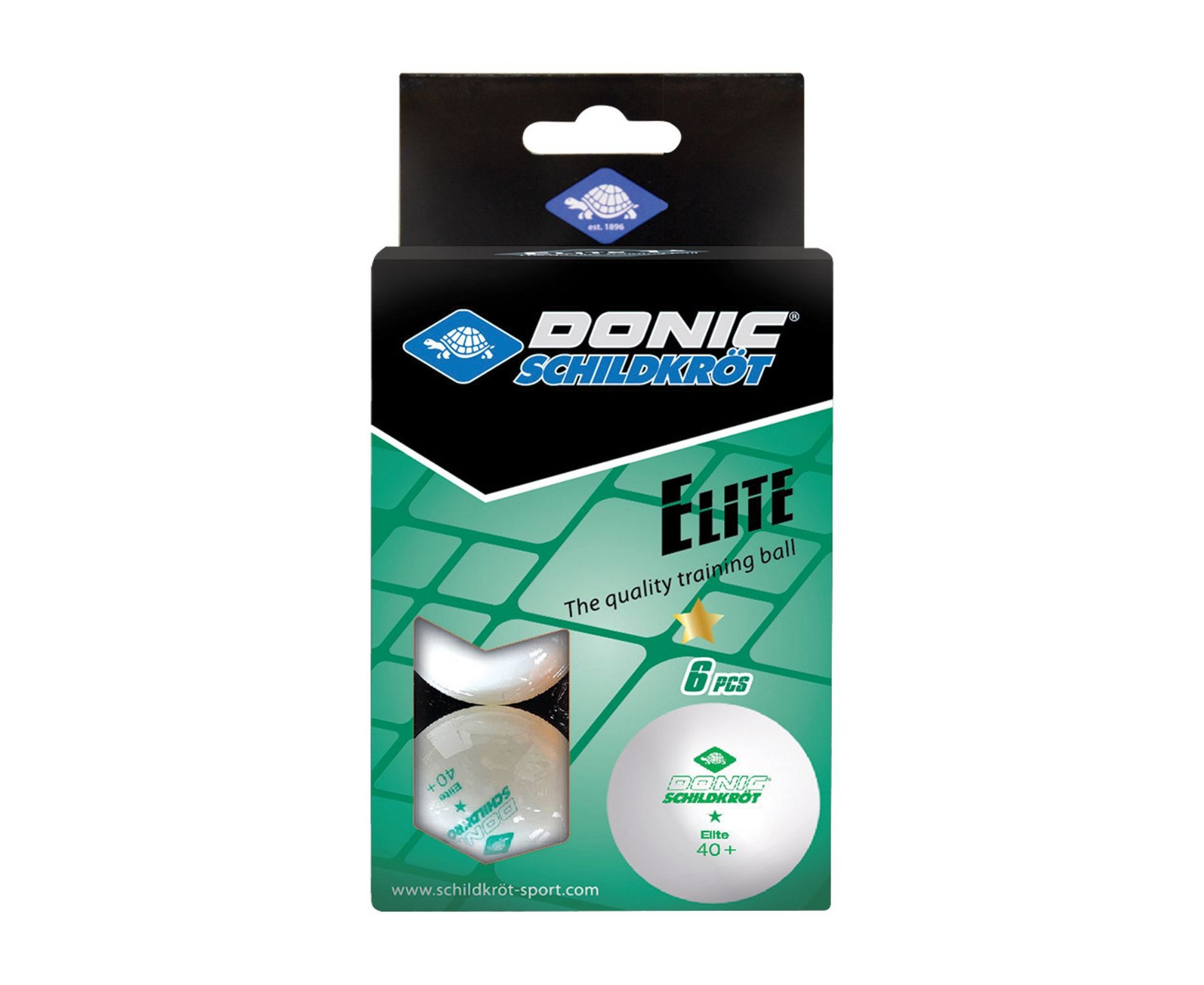 Мячики для настольного тенниса Donic Elite 1* 40+, 6 штук 608510 белый