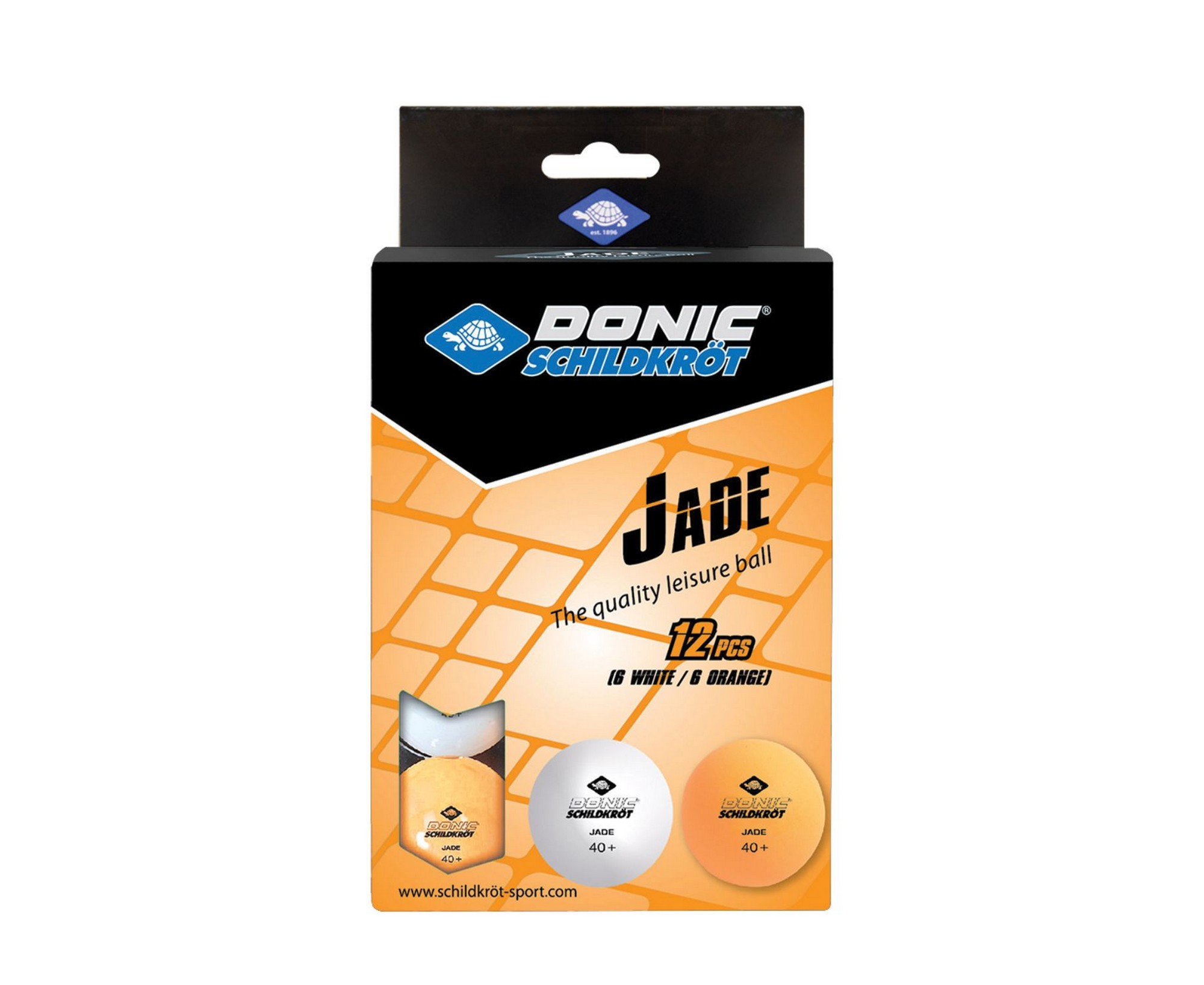 Мячики для настольного тенниса Donic Jade 40+,12 штук 618045 белый + оранжевый