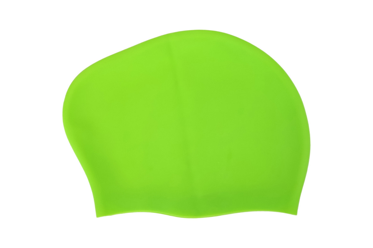 Шапочка для плавания Sportex Big Hair, силиконовая, взрослая, для длинных волос E42810 зеленый неон