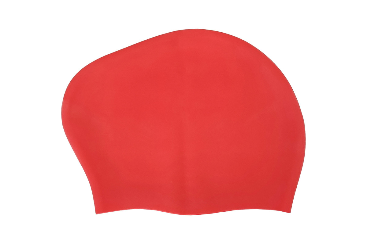 Шапочка для плавания Sportex Big Hair, силиконовая, взрослая, для длинных волос E42807 красный
