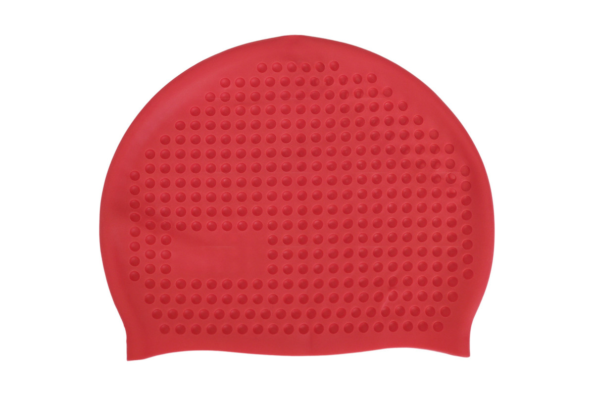 Шапочка для плавания Sportex Big силиконовая массажная, взрослая E42818 красный