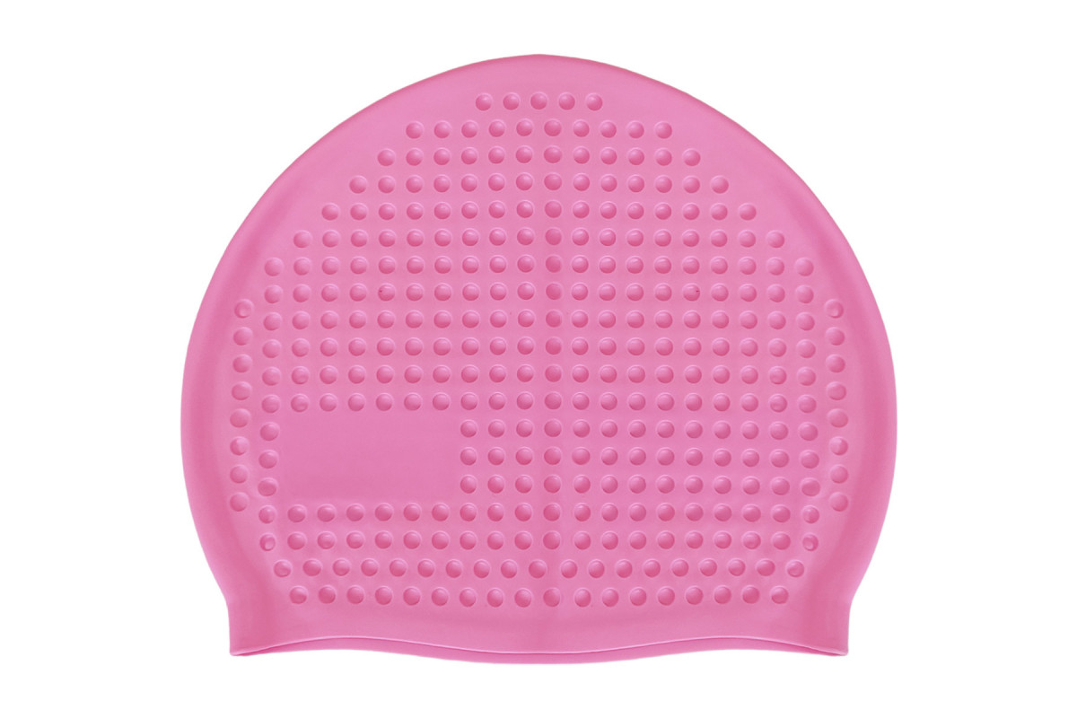 Шапочка для плавания Sportex Big силиконовая массажная, взрослая E42817 розовый