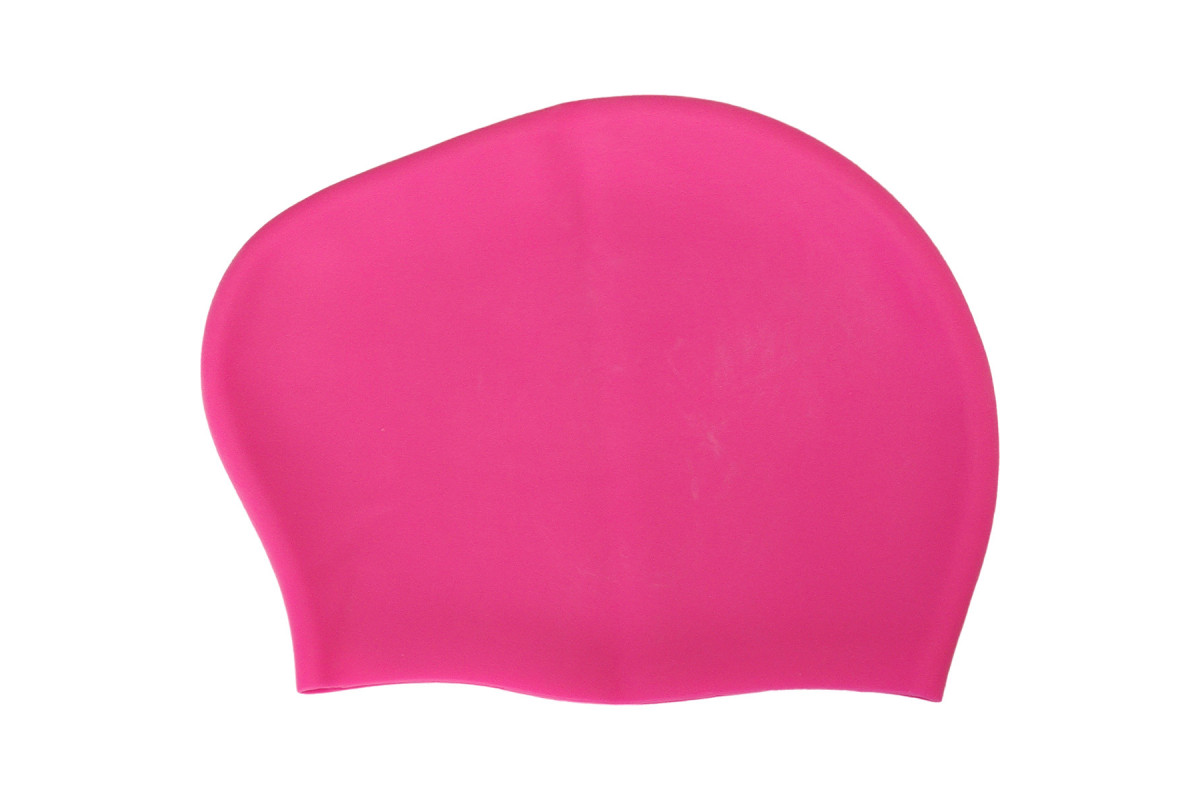 Шапочка для плавания Sportex Big Hair, силиконовая, взрослая, для длинных волос E42811 розовый неон