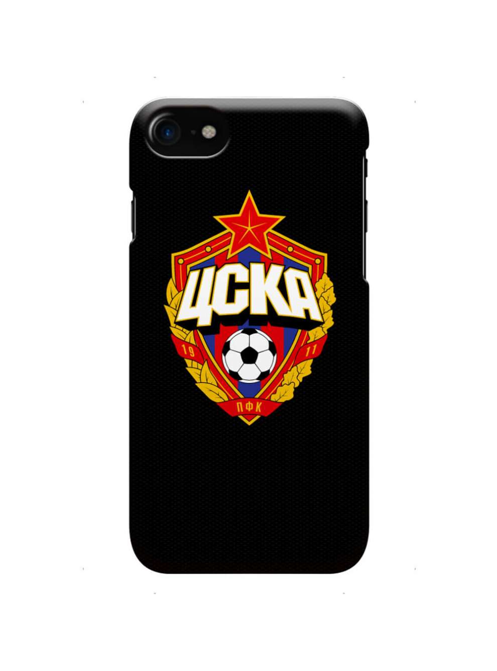 Клип-кейс для iPhone с объемной эмблемой ПФК ЦСКА, цвет черный (IPhone 6 Plus)