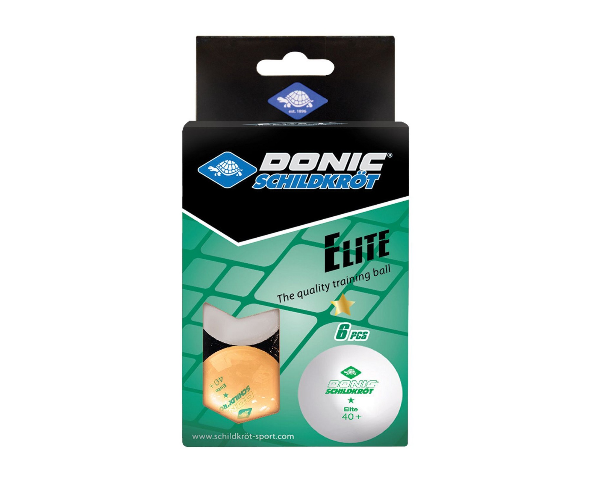 Мячики для настольного тенниса Donic Elite 1* 40+, 6 штук 608511 белый + оранжевый
