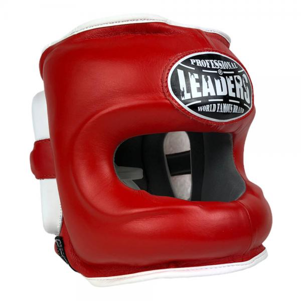 Шлем боксерский LEADERS LS RD/WH с бамперной защитой