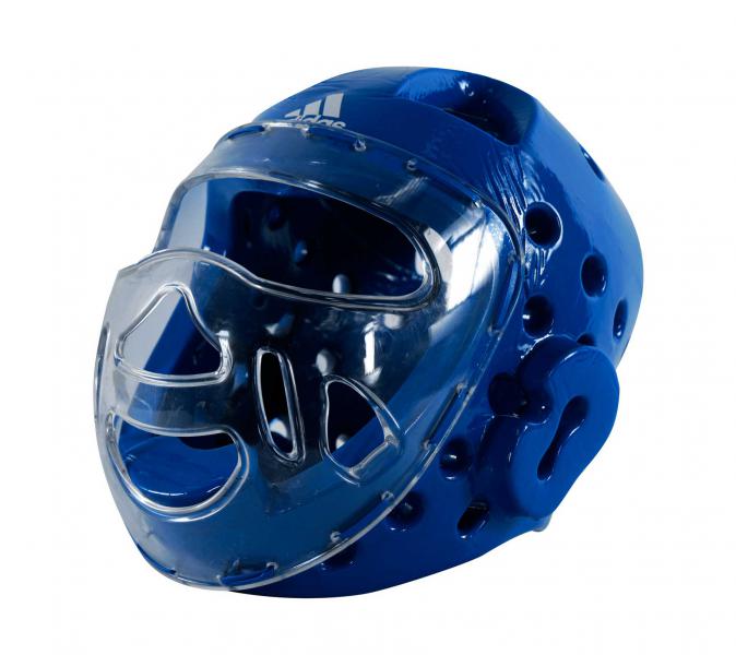 Шлем для тхэквондо с маской Head Guard Face Mask WT синий